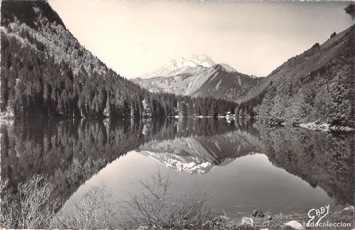 Postales: Postal de Morzine Lago de Montriond y Roc d'Enfer Francia