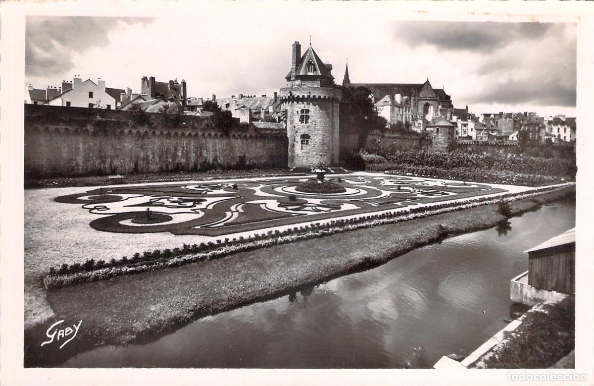 Postales: Postal de Vannes: Jardines, Torre del Condestable y Catedral
