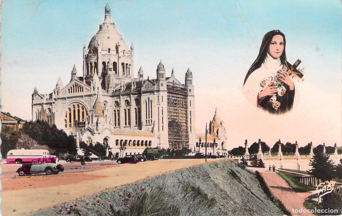 Postales: Postal de la Bas&iacute;lica de Lisieux y Santa Teresita