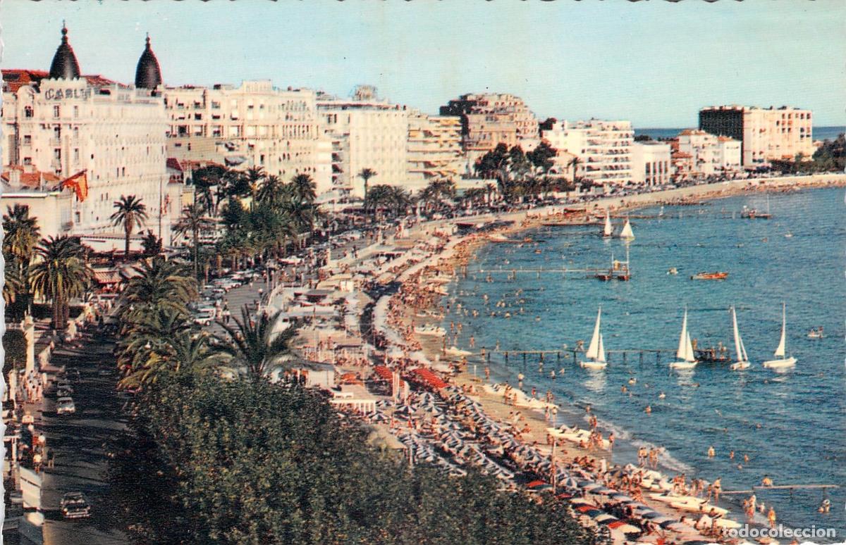 Postales: Postal de Cannes: El Boulevard y la Playa de la Croisette, Costa Azul