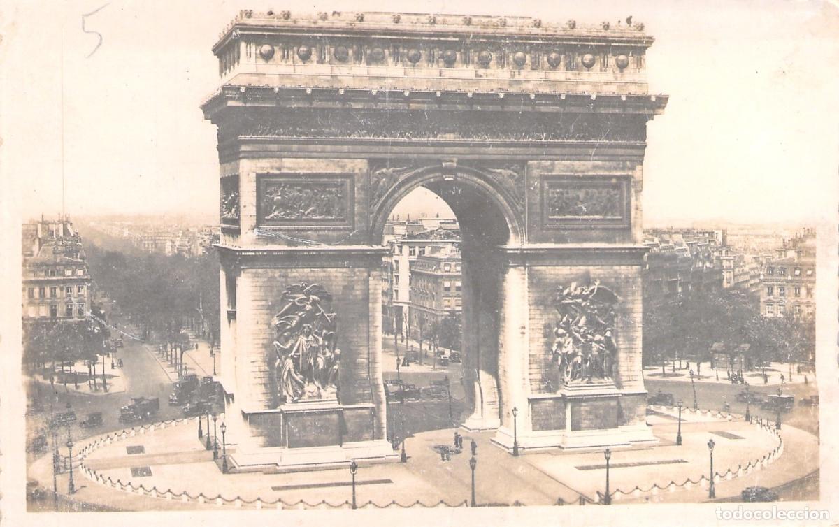 Postales: Postal del Arco de Triunfo en Par&iacute;s Francia