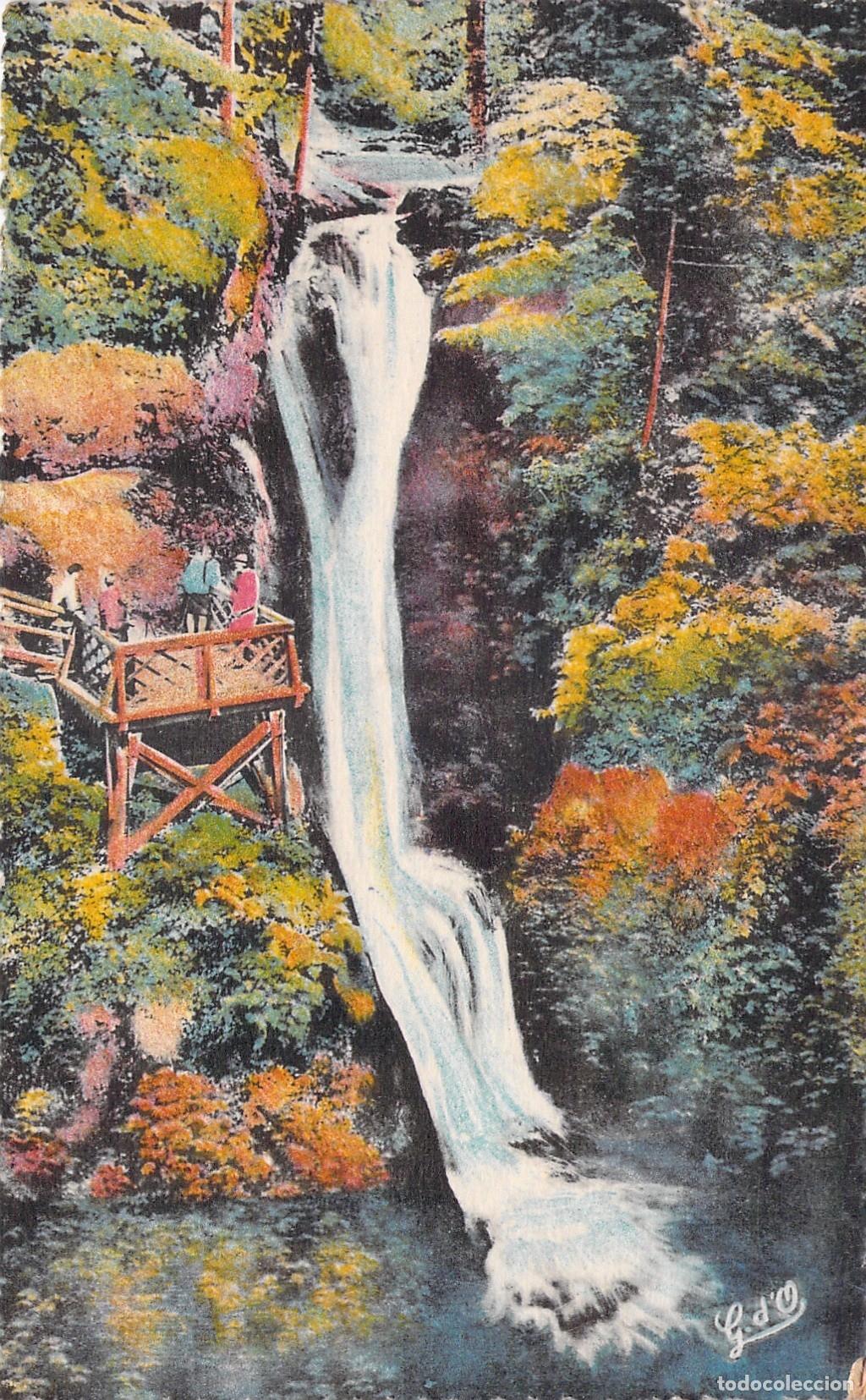 Postales: Postal de la Cascada du Plat-&agrave;-Barbe en La Bourboule, Auvernia