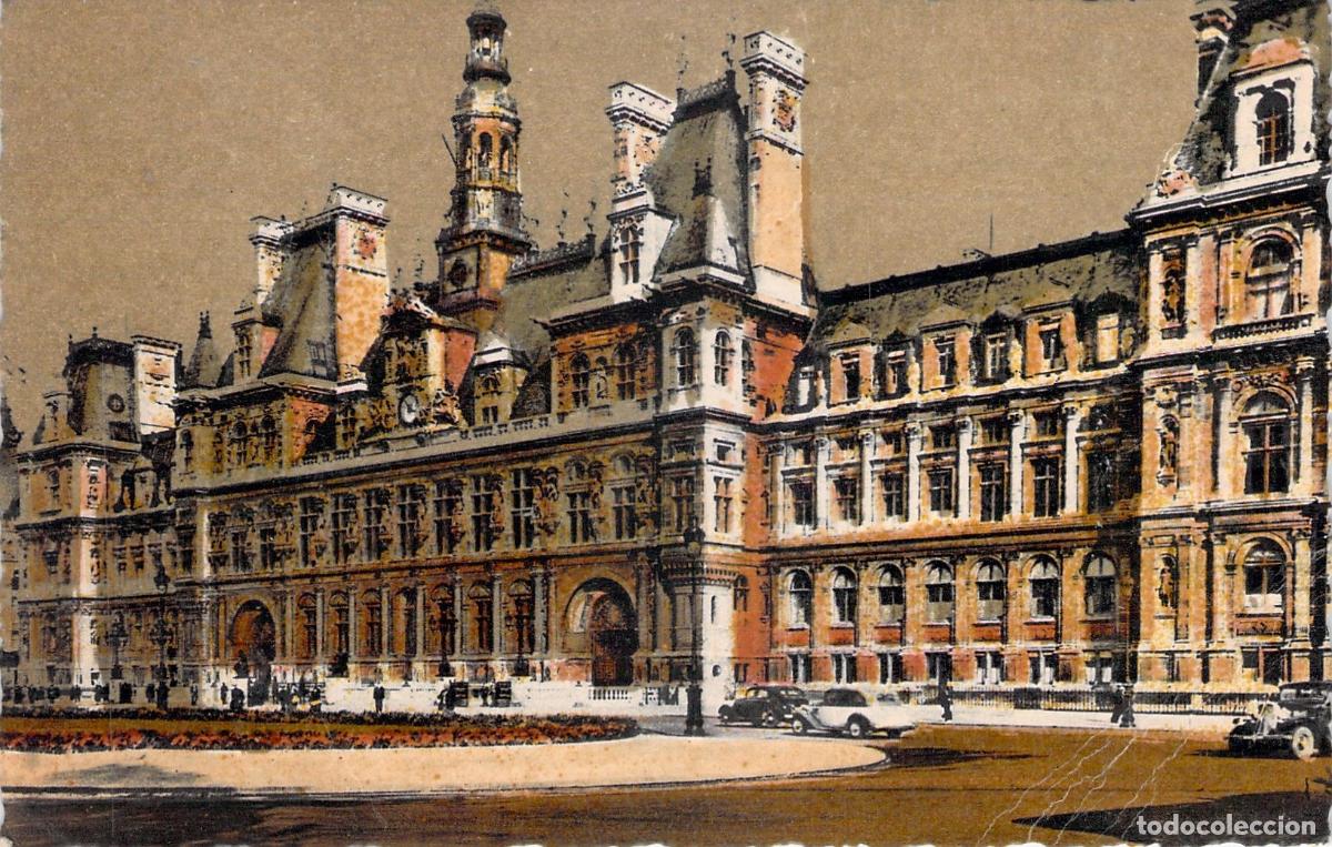 Postales: Postal de Par&iacute;s H&ocirc;tel de Ville Ayuntamiento de Francia