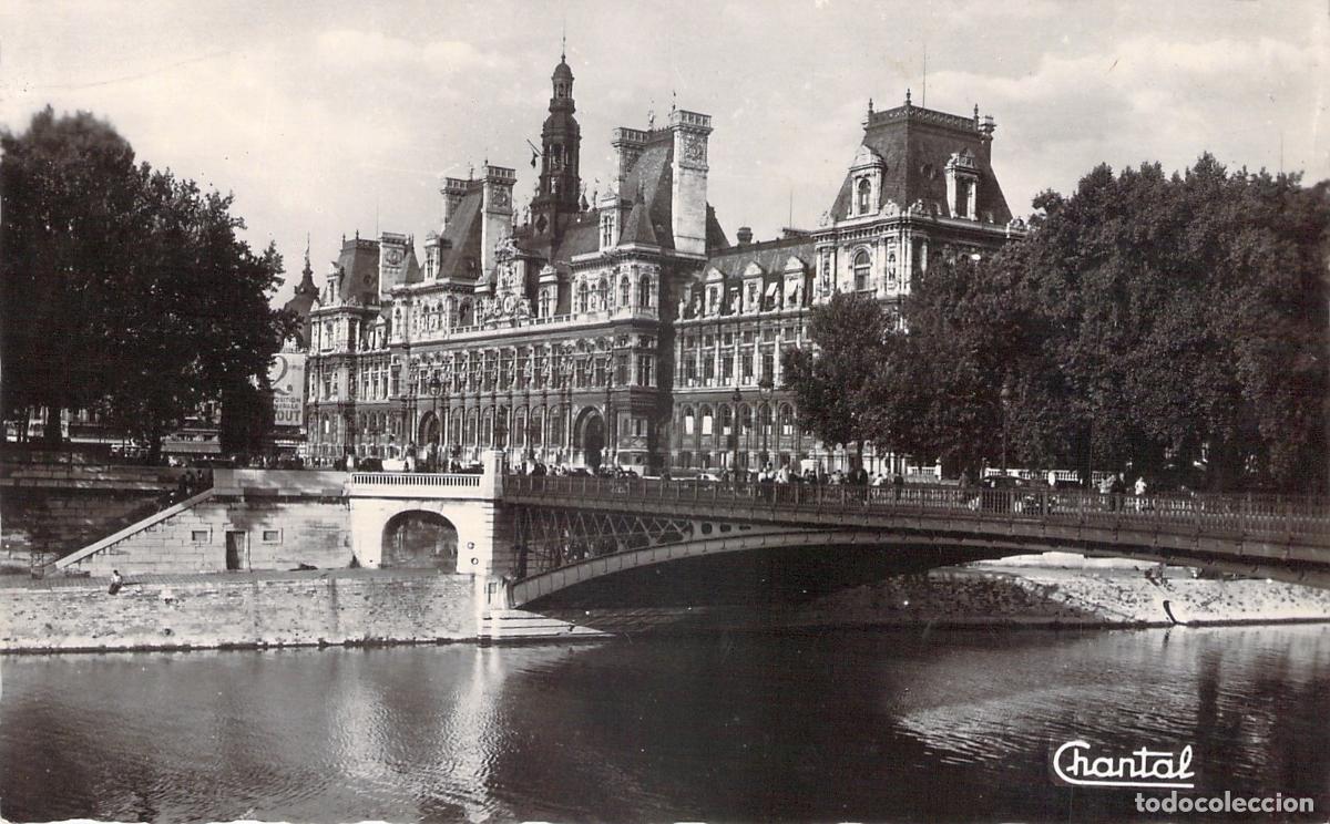 Postales: Tarjeta Postal de Par&iacute;s: H&ocirc;tel de Ville y Pont d'Arcole