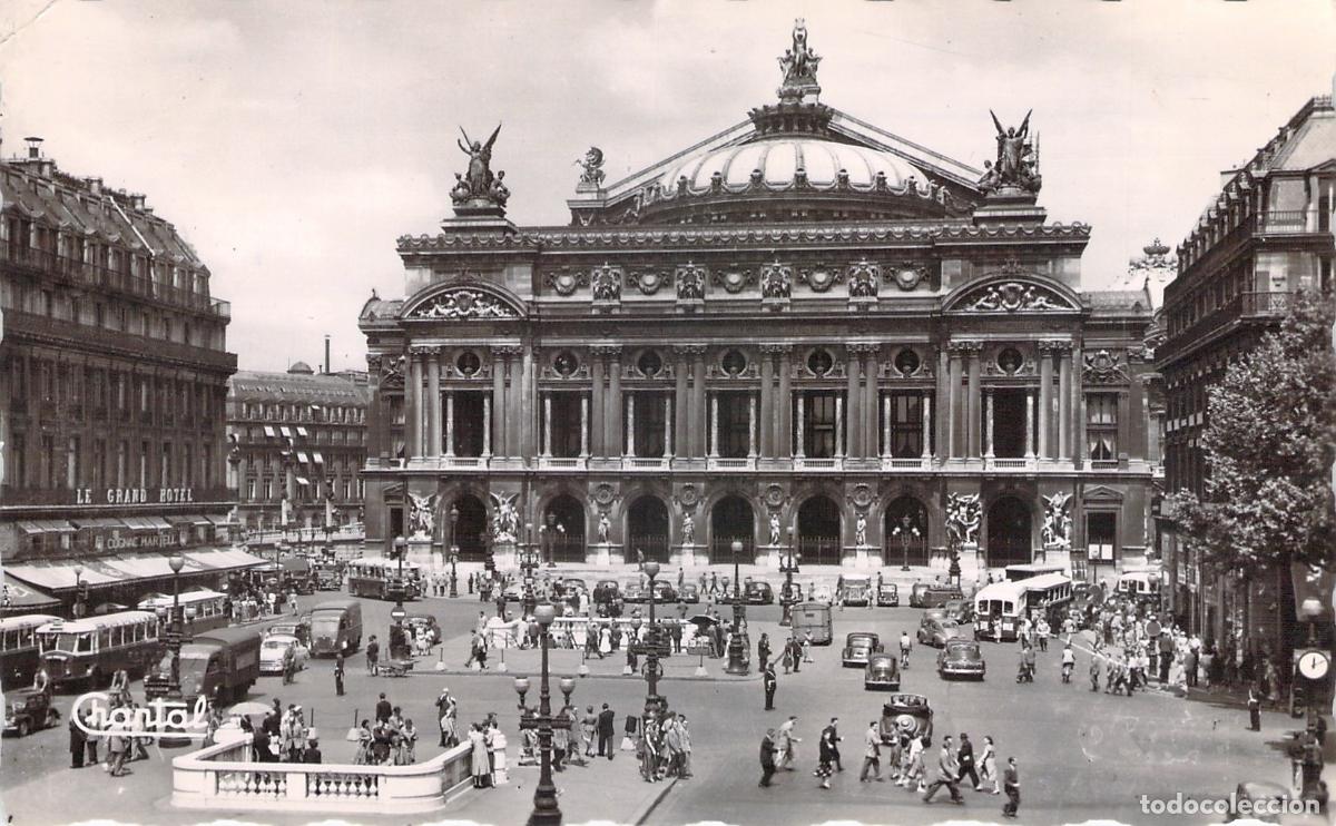 Postales: Postal de la Place de l'Op&eacute;ra en Par&iacute;s Francia