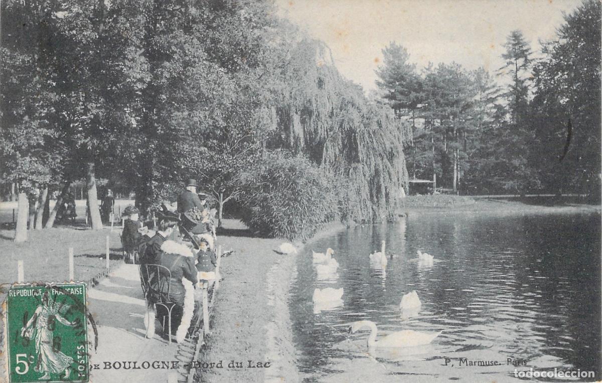 Postales: Postal de Par&iacute;s - Lago del Bois de Boulogne con Cisnes