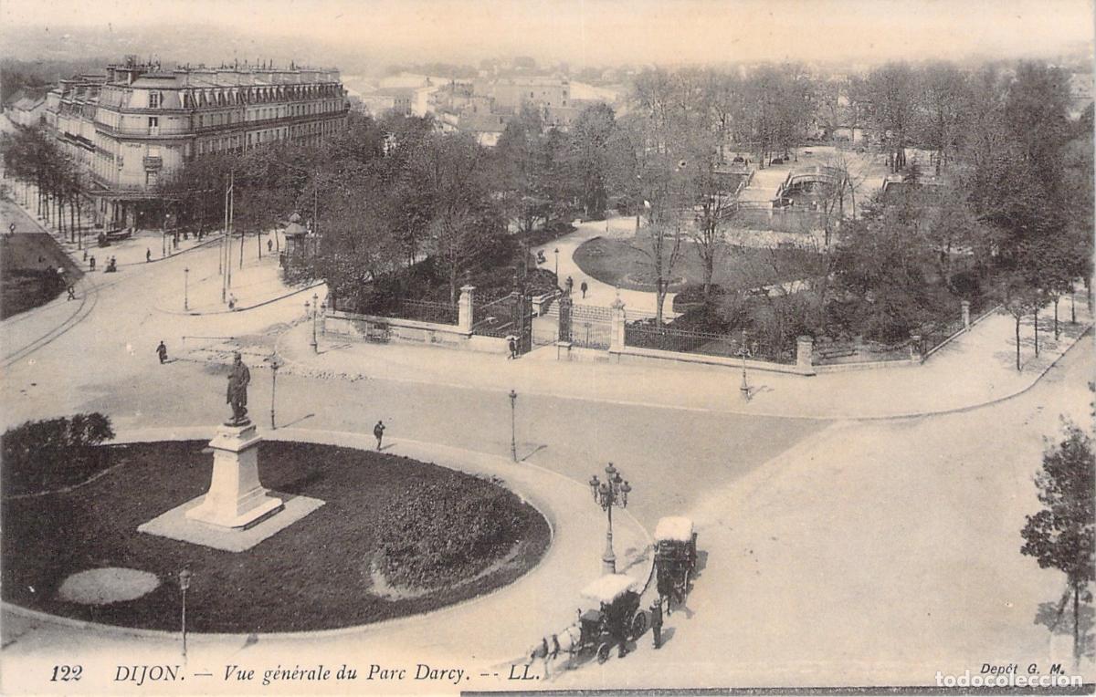 Postales: Postal de Dijon Francia Vista General del Parque Darcy