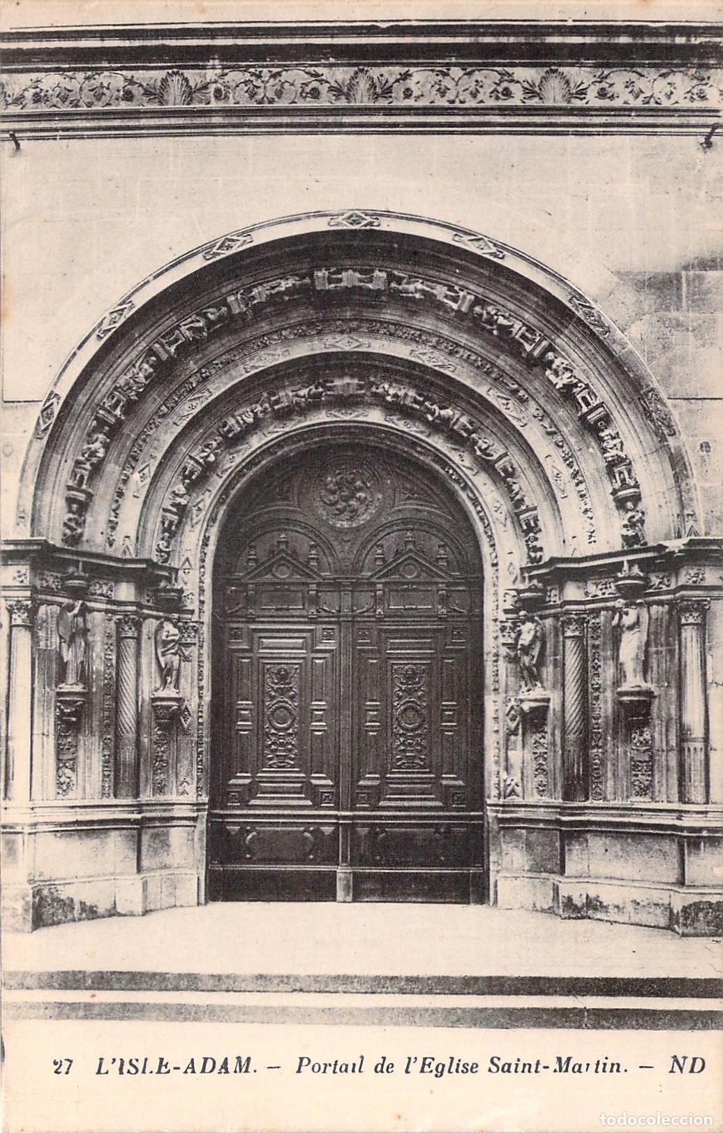 Postales: Postal Portal de la Iglesia de San Mart&iacute;n en L'Isle-Adam