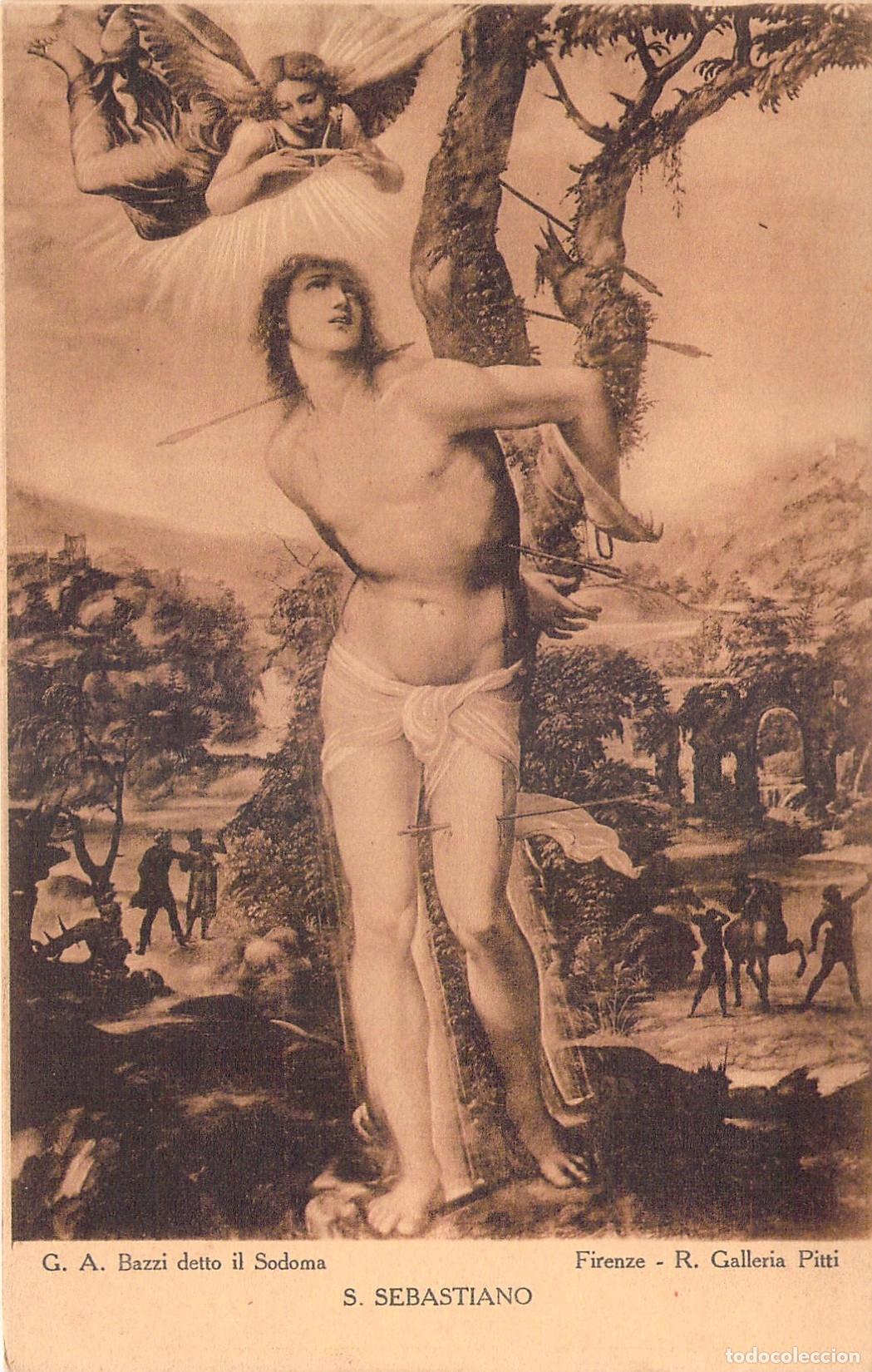 Postales: Postal Art&iacute;stica de San Sebasti&aacute;n por Il Sodoma, Galleria Pitti Florencia