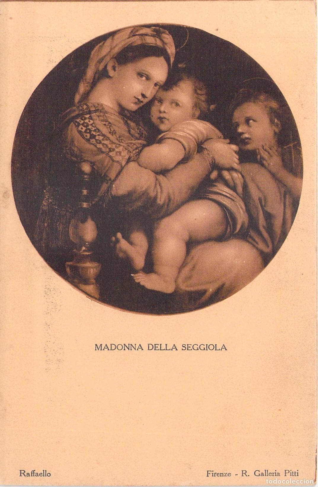Postales: Postal Madonna della Seggiola de Rafael, Galer&iacute;a Pitti Florencia