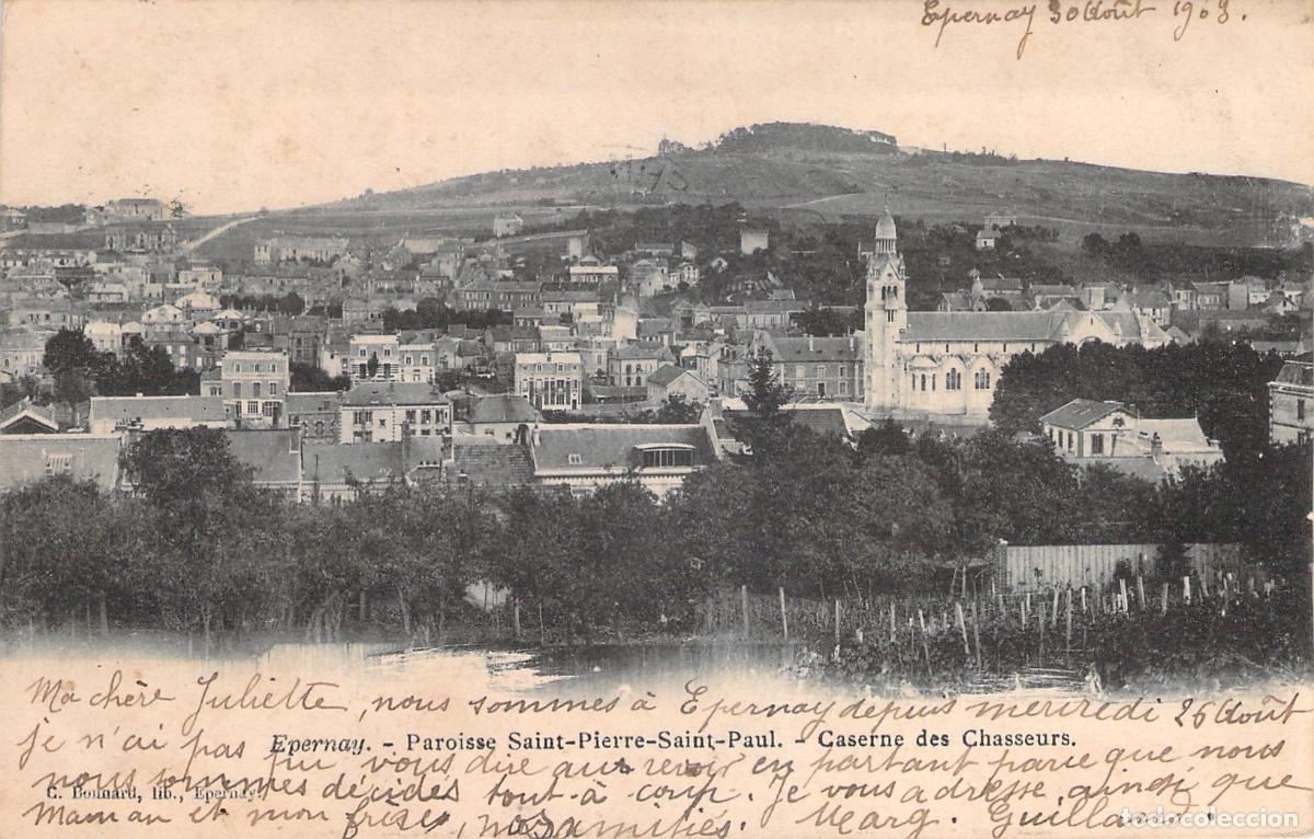 Postales: Postal de &Eacute;pernay Francia Vista de la Iglesia Saint-Pierre-Saint-Paul