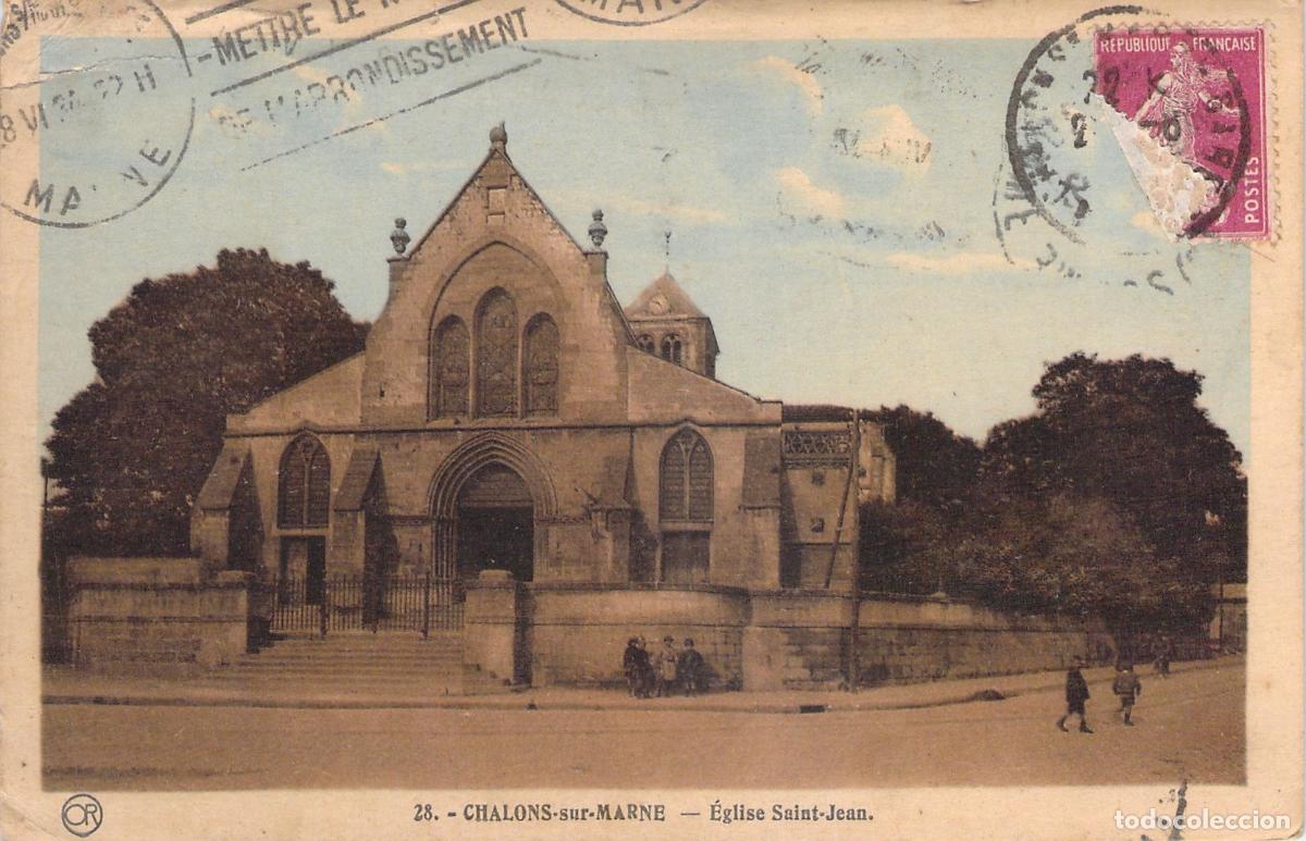 Postales: Postal Iglesia Saint-Jean en Ch&acirc;lons-sur-Marne Francia