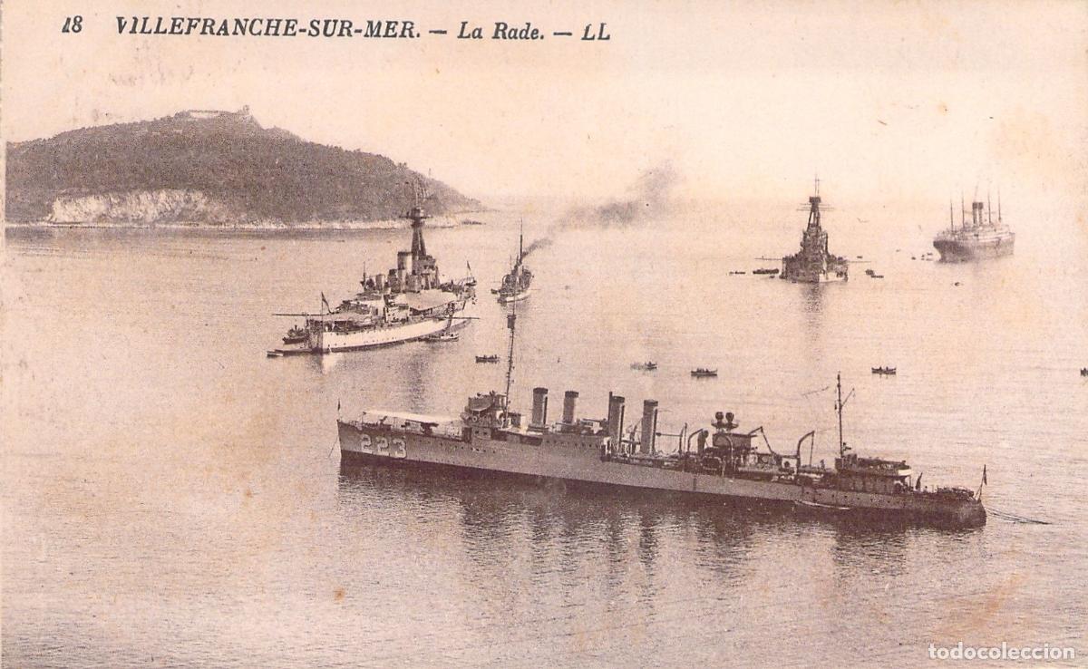 Postales: Postal de Villefranche-sur-Mer, La Rade con Buques de Guerra