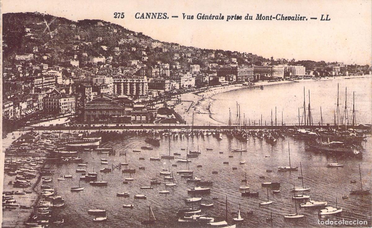 Postales: Postal de Cannes: Vista General desde el Mont-Chevalier con Puerto