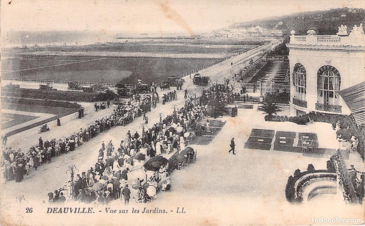 Postales: Postal de Deauville, Vista de los Jardines y Paseo Mar&iacute;timo, Francia