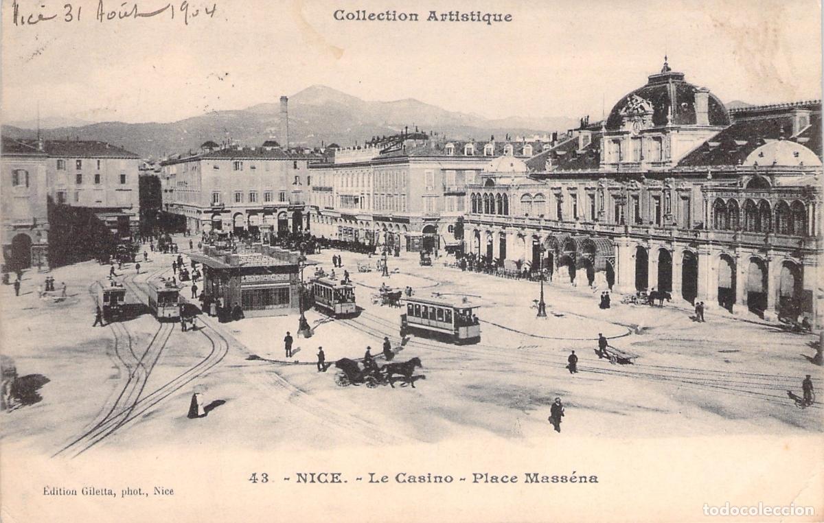 Postcards: Postal Antigua de Niza Francia Place Mass&eacute;na y el Casino