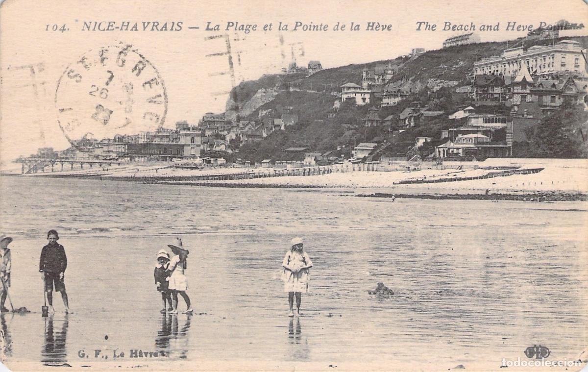 Postcards: Postal de la Playa y la Pointe de la H&egrave;ve, Nice-Havrais, Francia