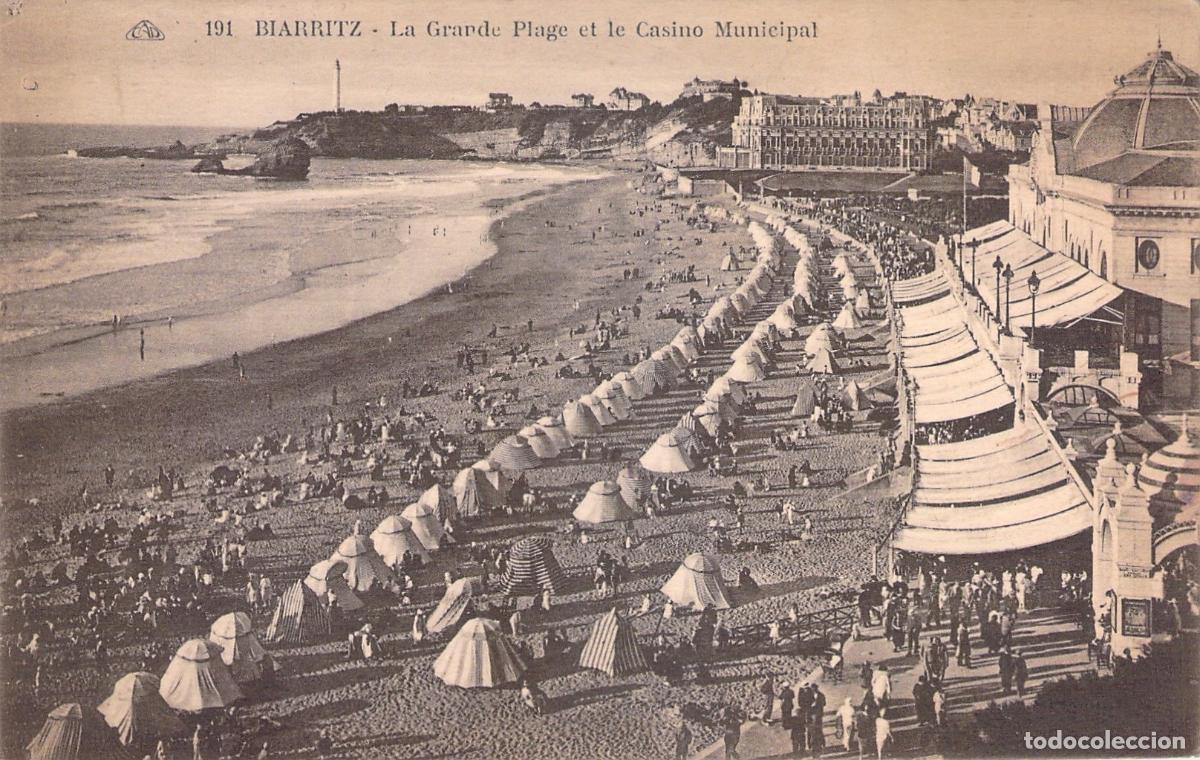 Postcards: Postal de Biarritz: La Grande Plage y el Casino Municipal