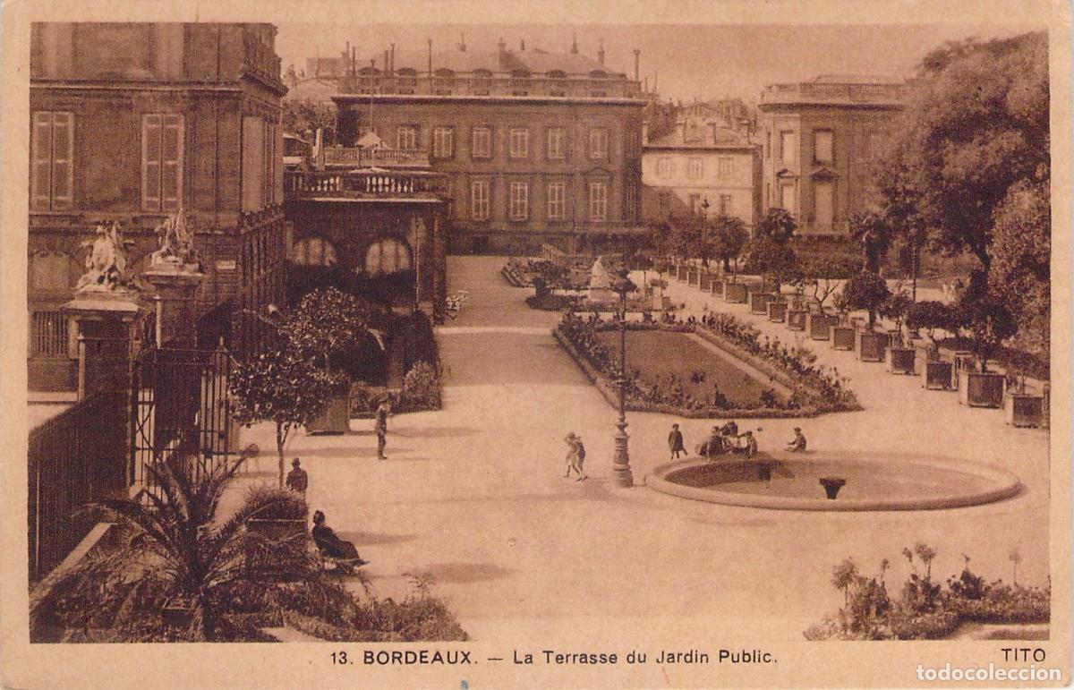 Postais: Postal de la Terraza del Jard&iacute;n P&uacute;blico de Burdeos