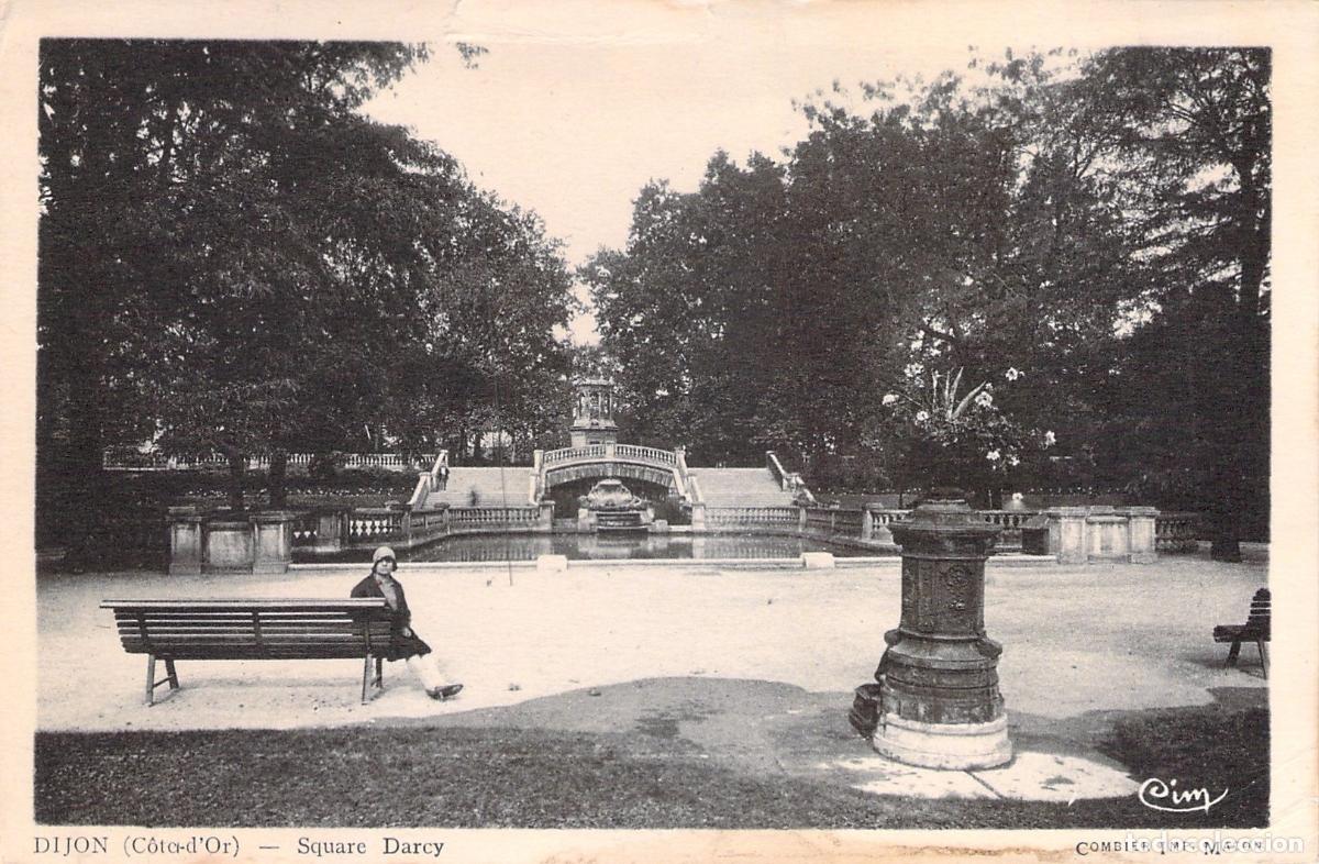 Postais: Postal de Dijon Francia Square Darcy Parque P&uacute;blico