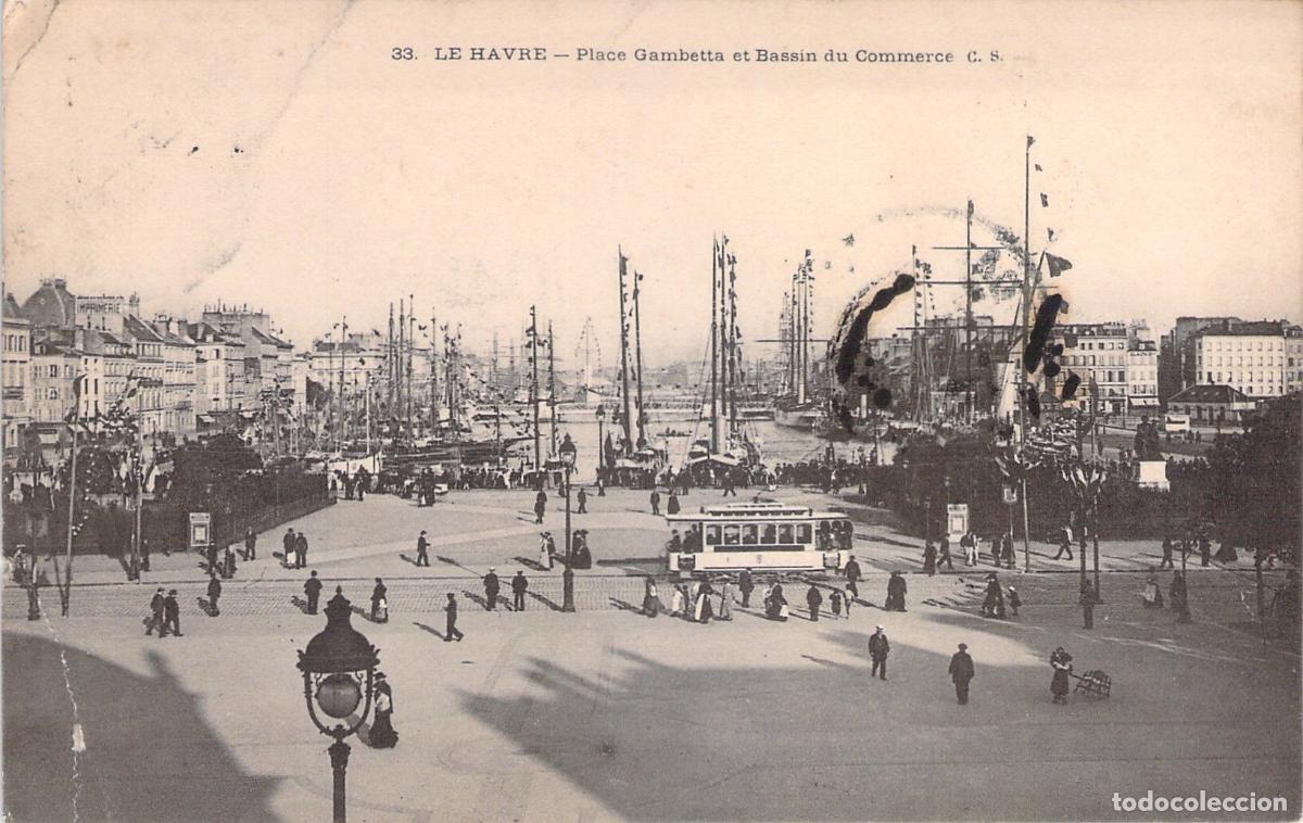 Postcards: Tarjeta Postal Le Havre - Place Gambetta y Bassin du Commerce