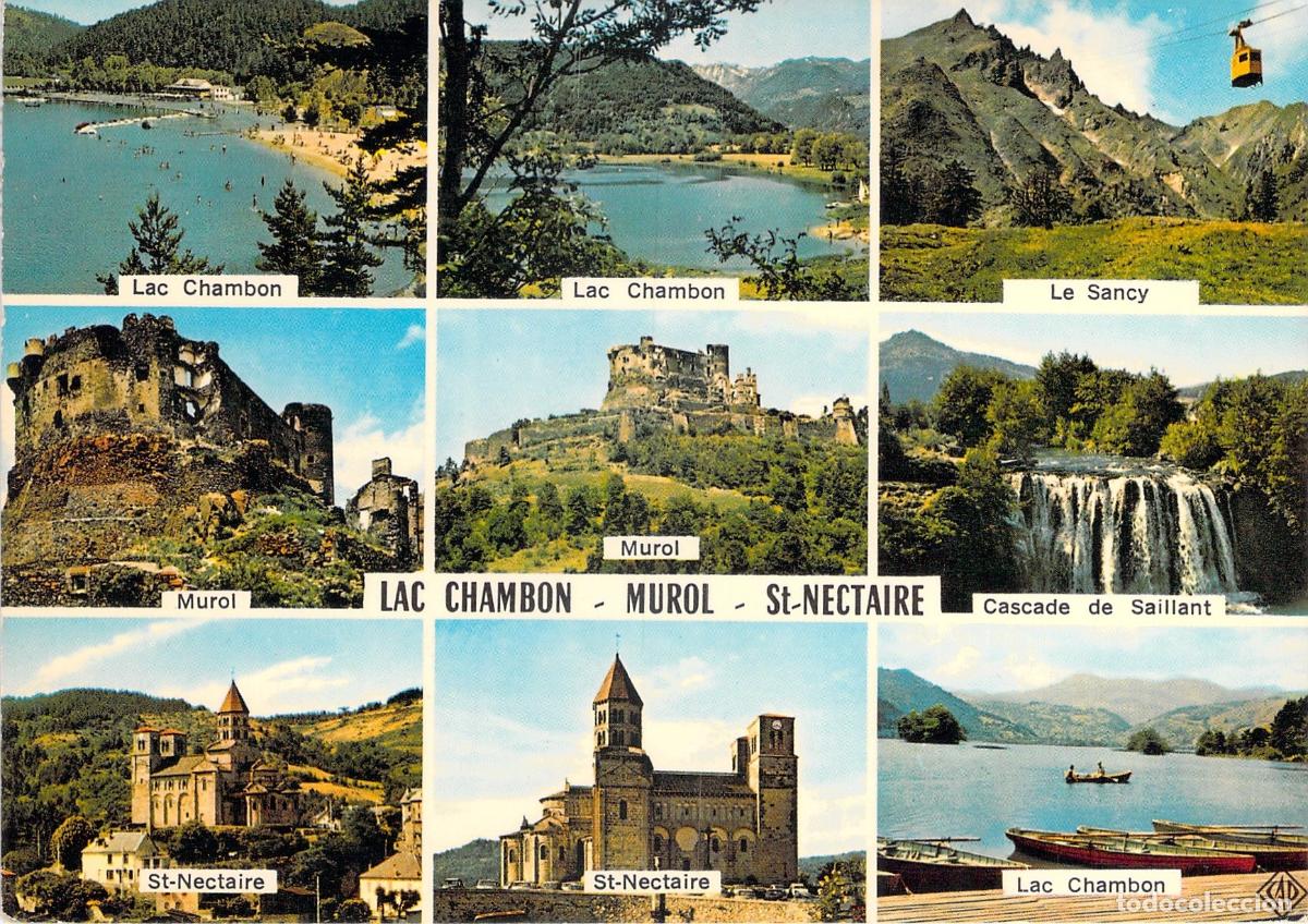 Postcards: Postal Multivista de Lac Chambon, Murol y Saint-Nectaire en Francia