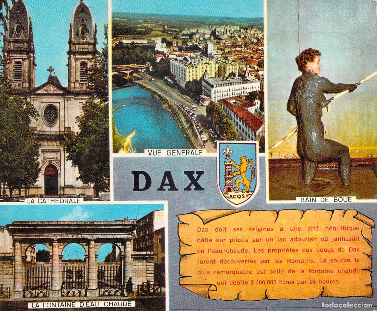 Postales: Postal de Dax con Ba&ntilde;o de Barro y Catedral Landes Francia