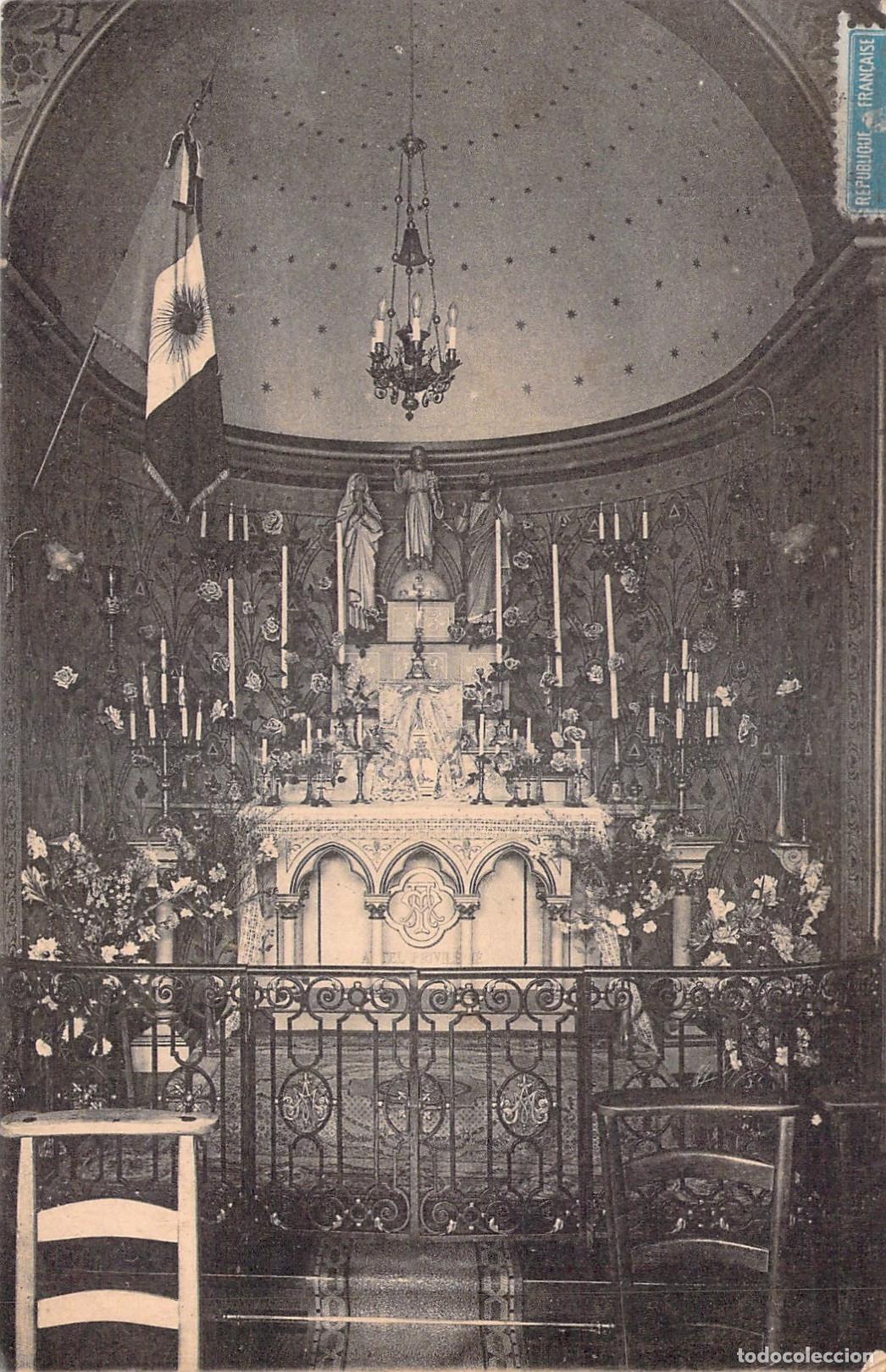 Postales: Postal de Altar de Capilla con Bandera de Argentina, Burdeos