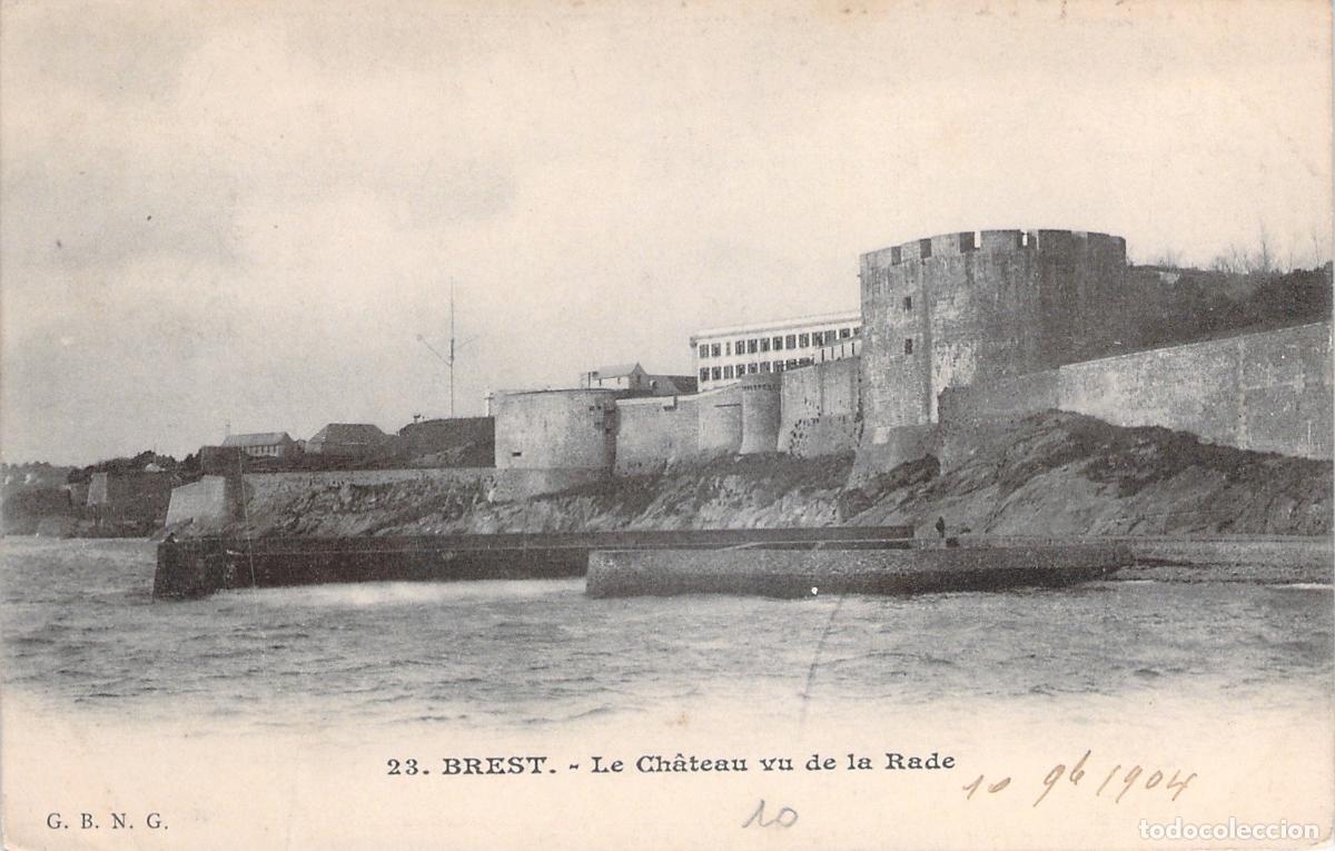 Postales: Postal de Brest - Vista del Castillo desde la Rada