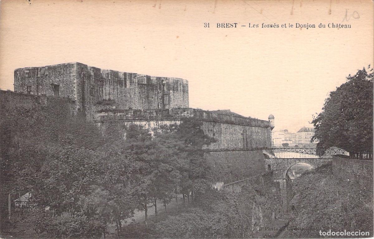 Cartes Postales: Postal de Brest, Francia - Fosos y Torre&oacute;n del Castillo