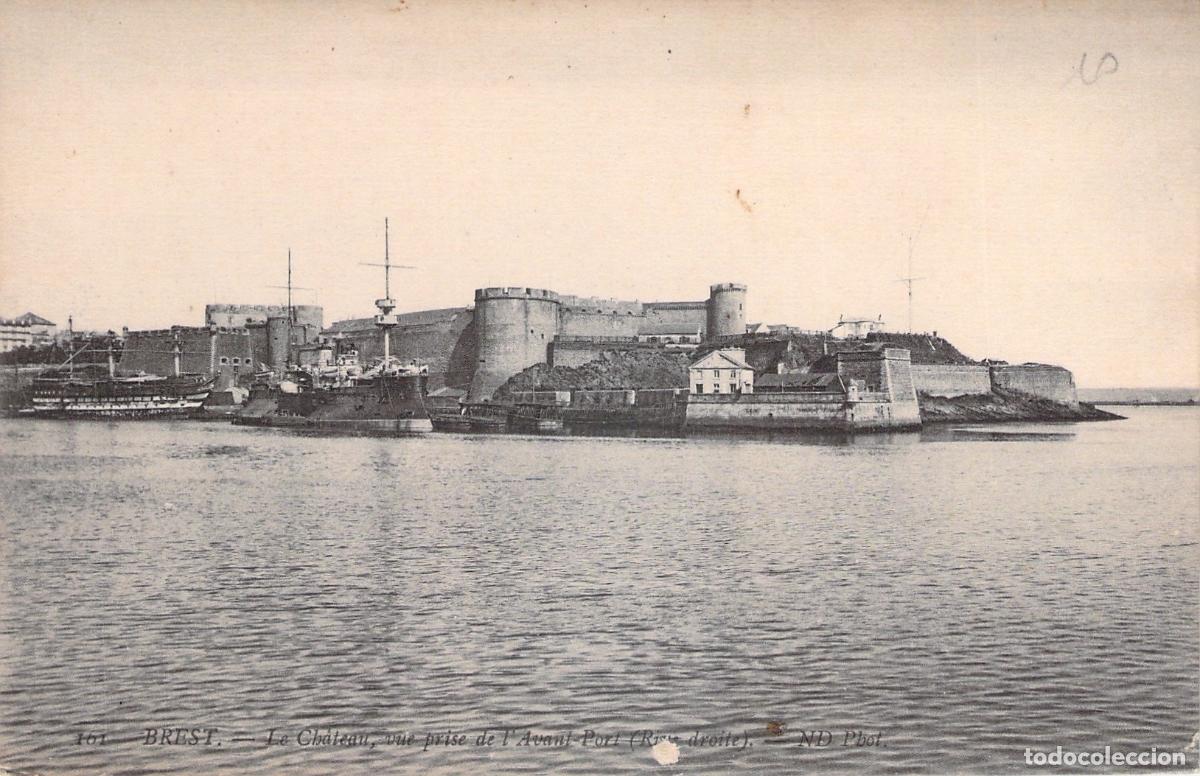 Postales: Postal Castillo de Brest y Puerto Militar en Francia