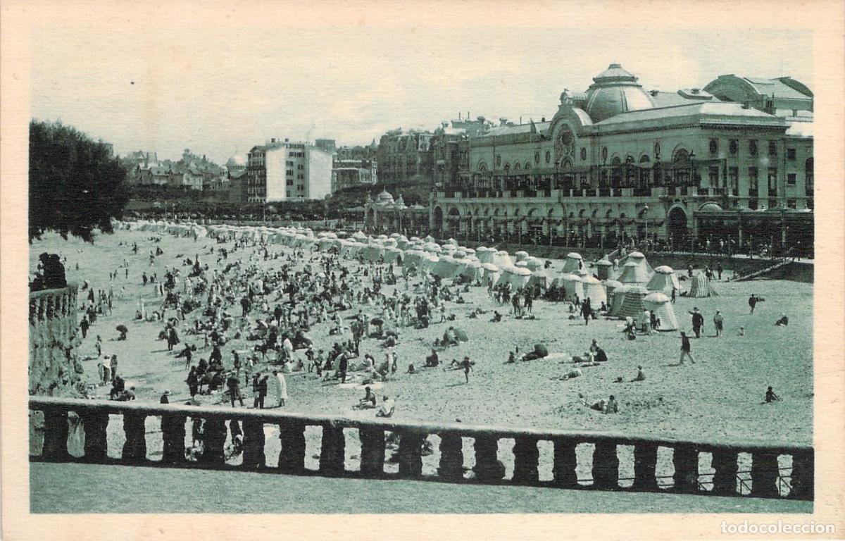Postales: Postal de la Grande Plage en Biarritz, Francia