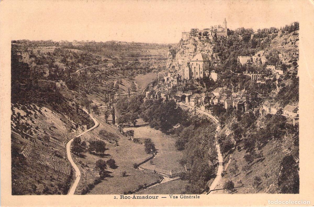 Postales: Postal de Rocamadour, Francia - Vista General del Pueblo Acantilado