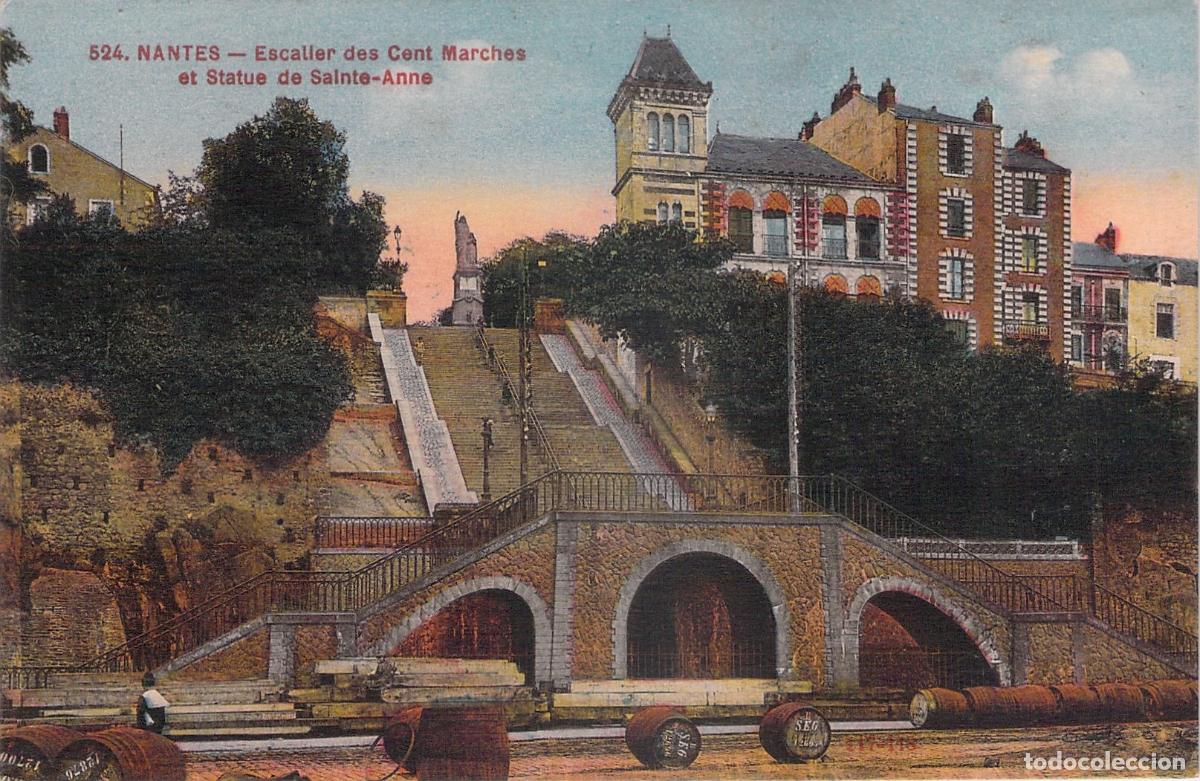 Postales: Postal Nantes Escalera de los Cien Pelda&ntilde;os y Estatua Santa Ana