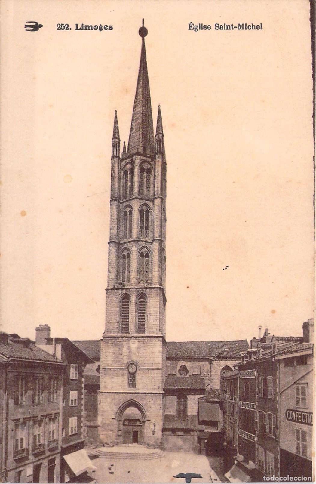 Postales: Postal de la Iglesia de San Miguel en Limoges, Francia