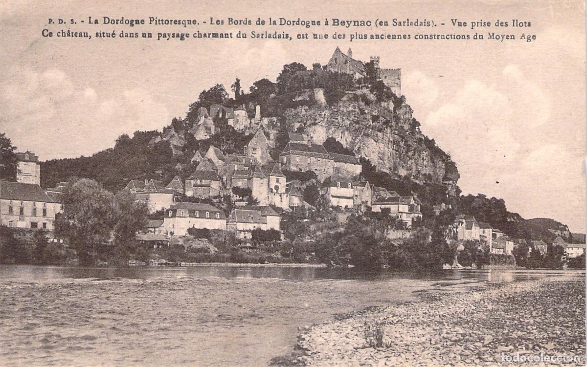 Postales: Postal del Castillo de Beynac y el R&iacute;o Dordo&ntilde;a en Francia