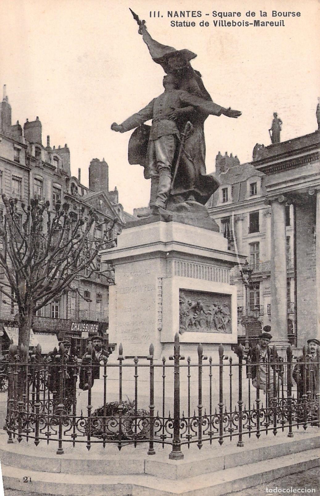 Postales: Postal Nantes Estatua Villebois-Mareuil Square de la Bourse