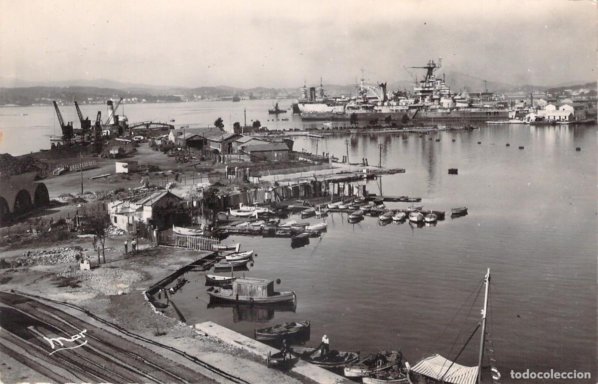 Postales: Postal de Toulon-sur-Mer Le Petit Rang con barcos de guerra