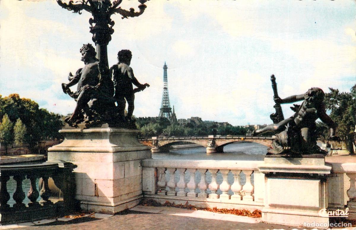 Postales: Postal de Par&iacute;s con Vista de la Torre Eiffel desde la Plaza de la Concordia