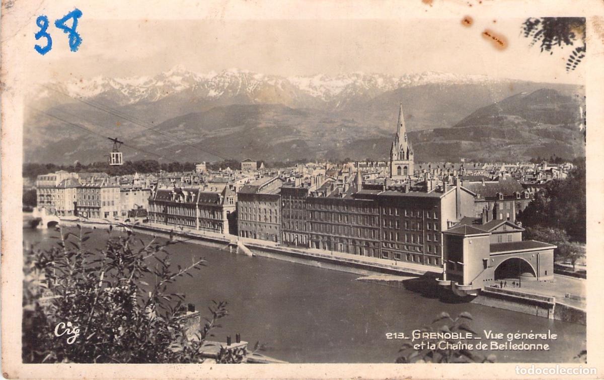 Postales: Postal de Grenoble con Vista General y Cadena de Belledonne