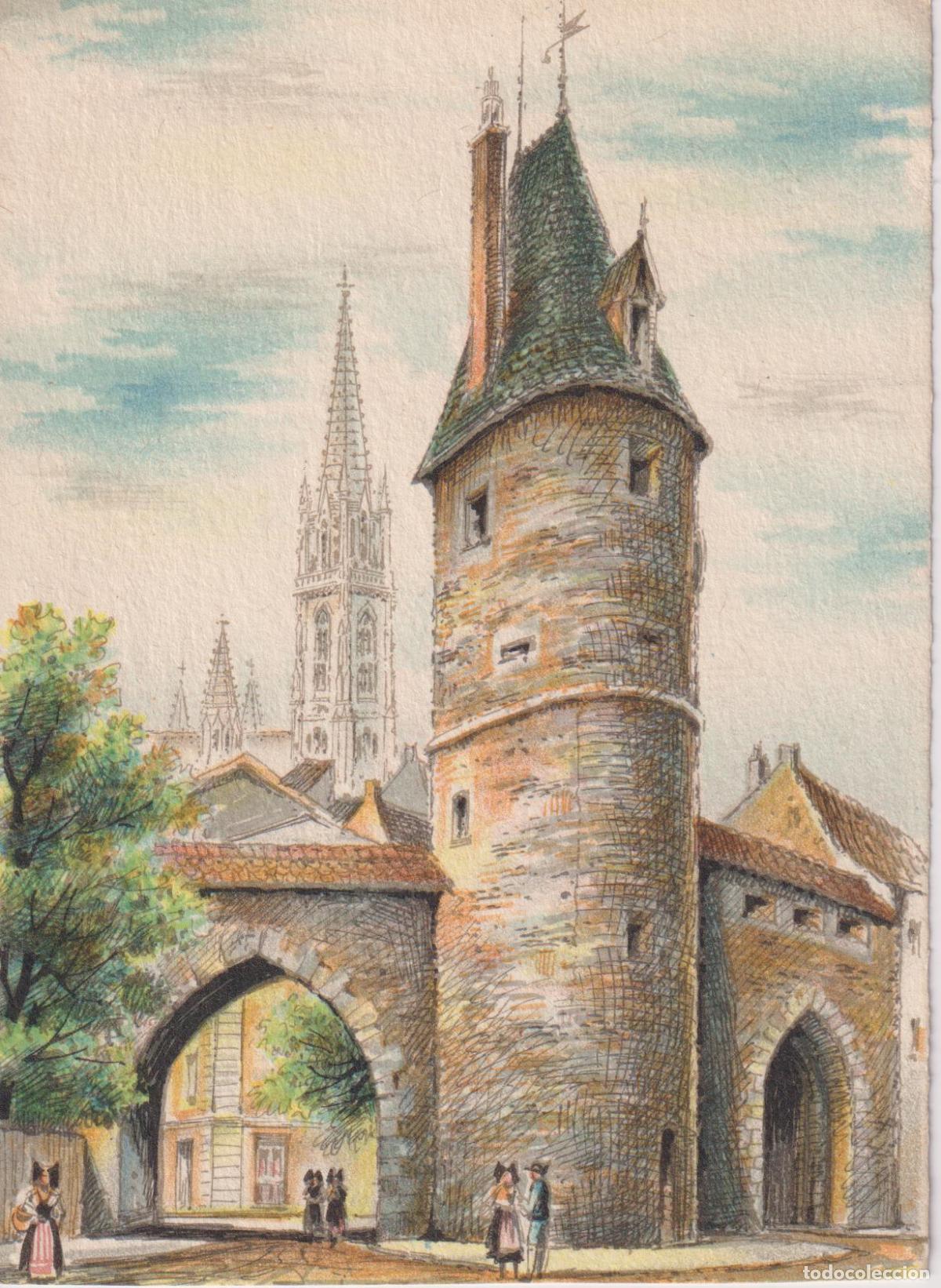 Postales: FRANCIA, MULHOUSE, TOUR DU BOLLWERK - BARR&Eacute; & J.DAYEZ 2301 - ESCRITA 1960