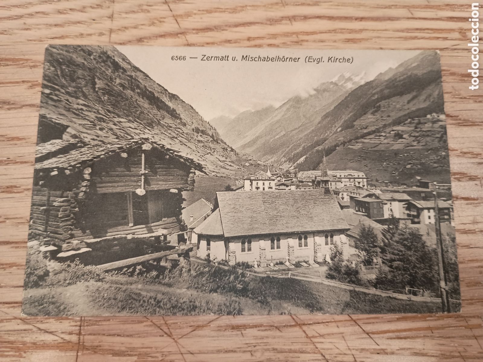 Postales: SUIZA - ZERMATT U. MISCHABELH&Ouml;RNER (EVGL. KIRCHE)