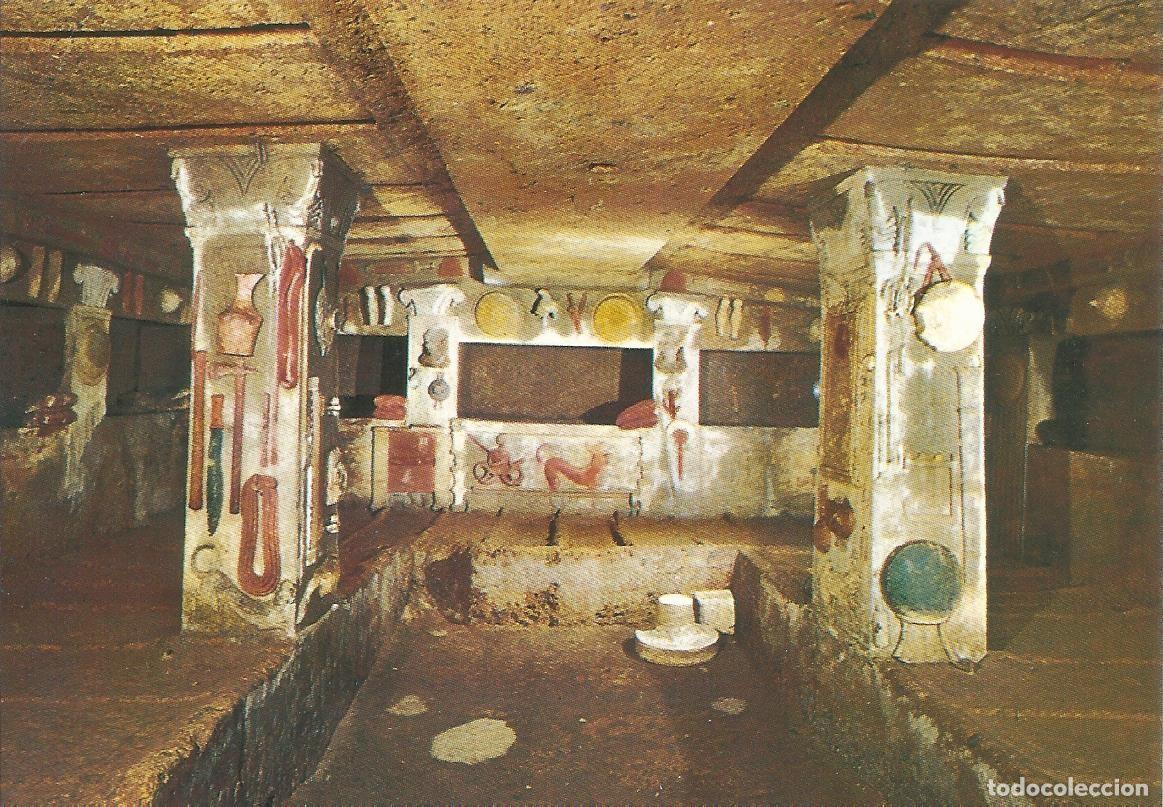 Postales: Italia. Tomba dei Rilievi. Tumba. Cerveteri. Postal. 10x15 cm.