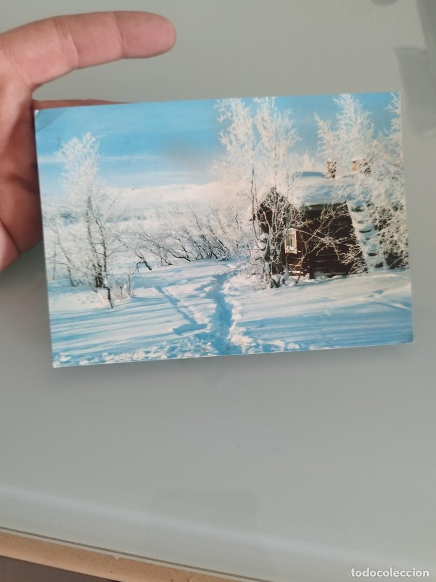 Postales: Tarjeta postal de caba&ntilde;a de madera, paisaje invernal. LAPPI LAPLAND SUOMI FINLAND.