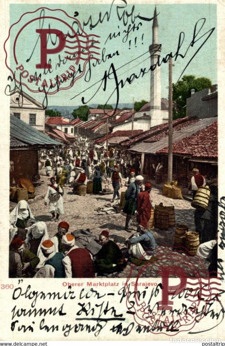 Postcards: OBERER MARKTPLATZ IN SARAJEVO MERCADILLO MARKET BOSNIA Y HERZEGOVINA BOSNIEN UND HERZEGOWINA