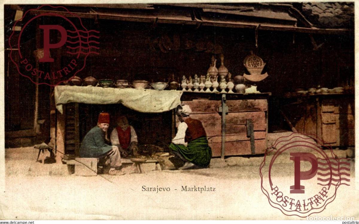 Postales: SARAJEVO MARKTPLATZ, ILLUSTRATION BOSNIA Y HERZEGOVINA BOSNIEN UND HERZEGOWINA