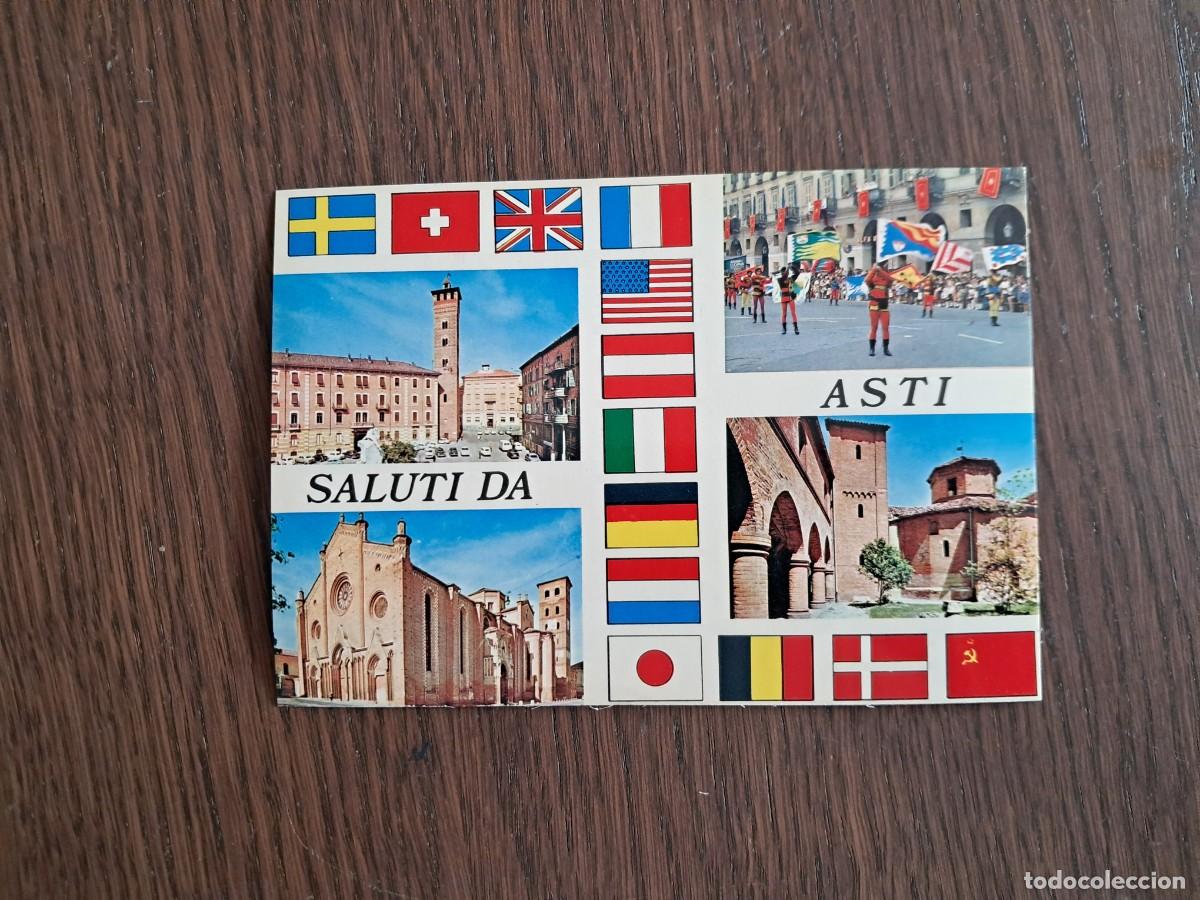 Postales: postal de Italia, diferentes vistas de Asti, a&ntilde;os 70