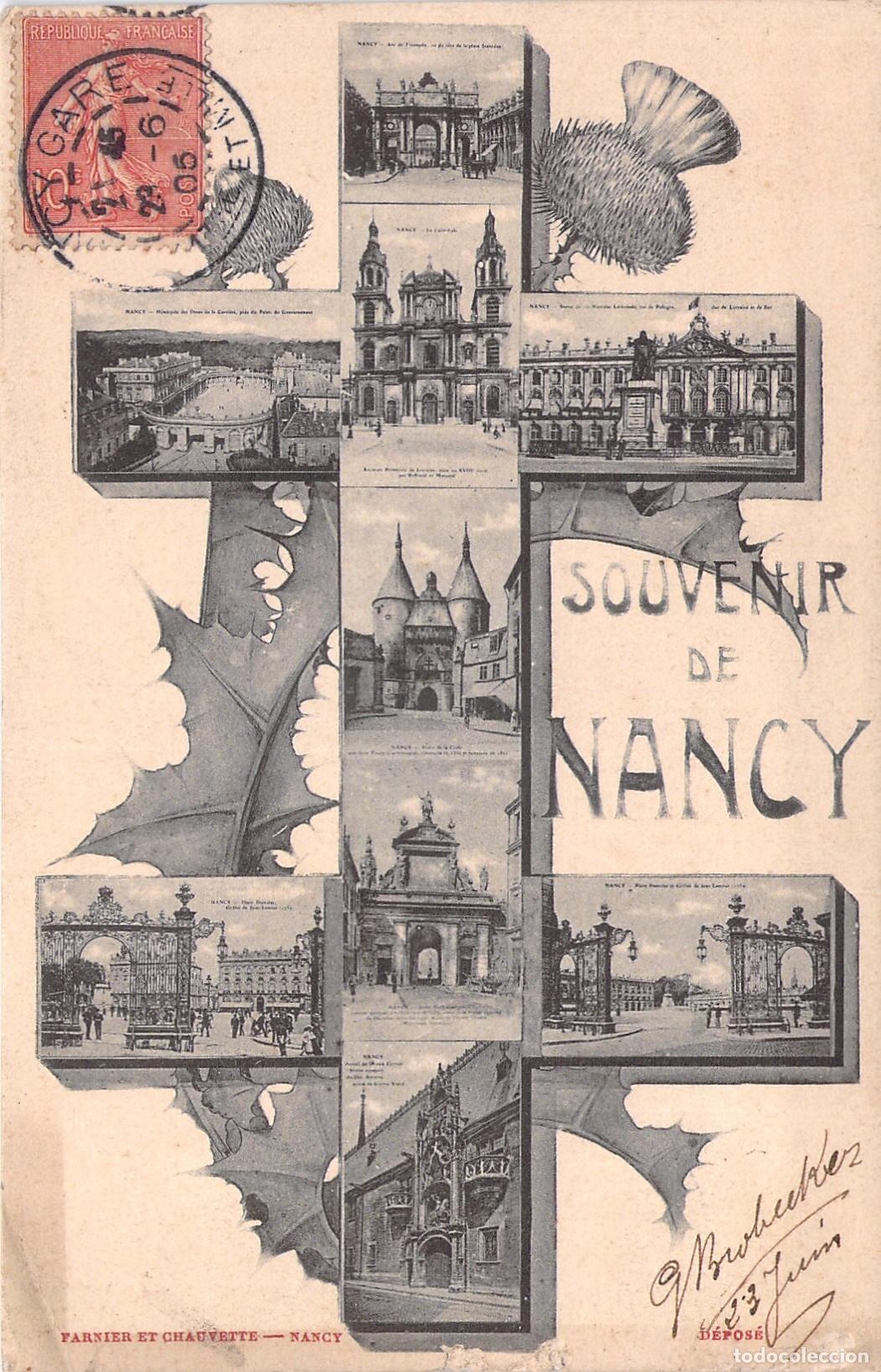 Postales: Postal Souvenir de Nancy con Multivistas de Monumentos Hist&oacute;ricos