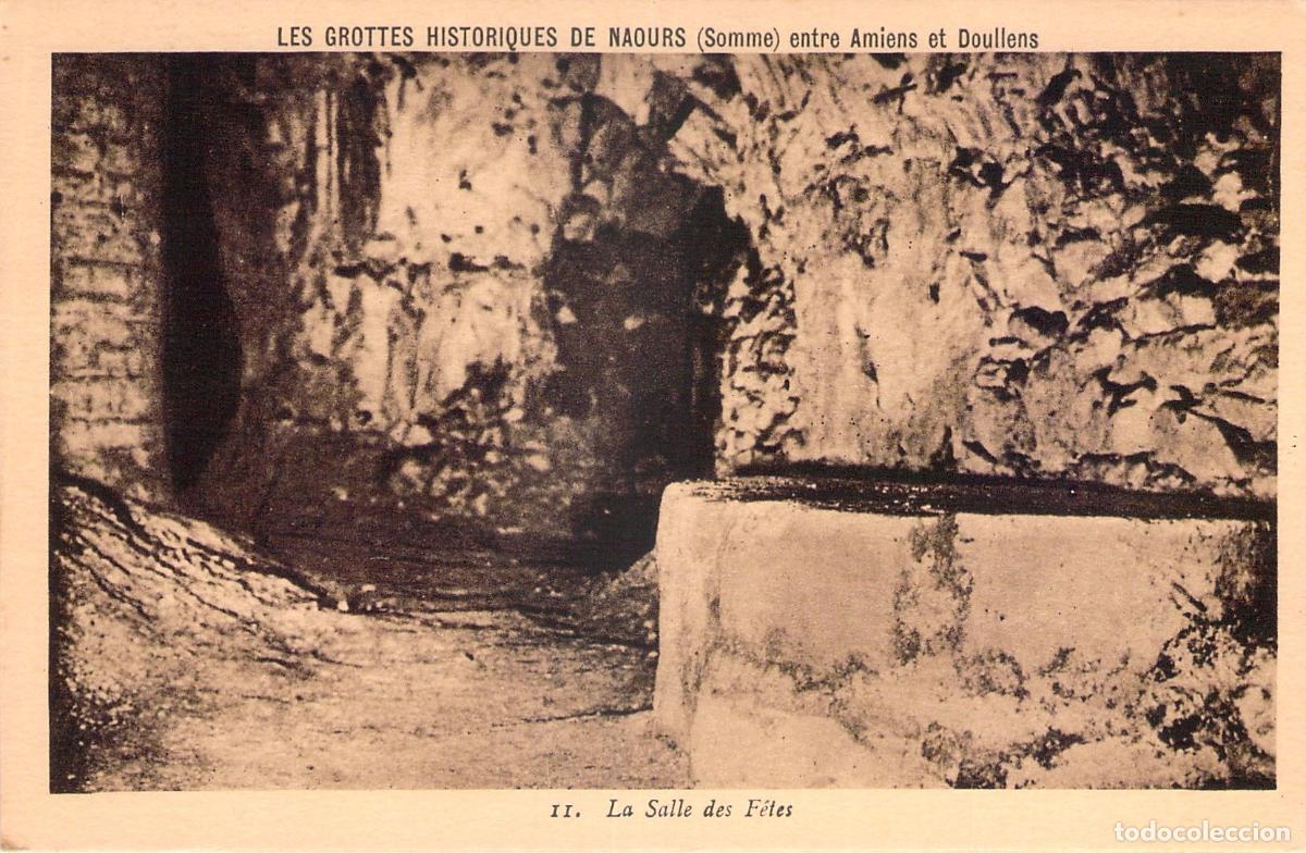Cartes Postales: Postal de las Grutas de Naours, La Salle des F&ecirc;tes, Somme