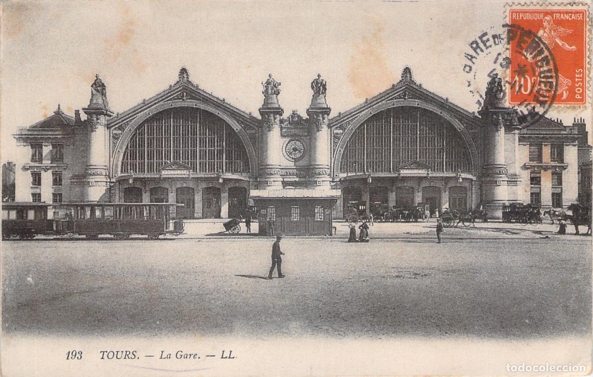Cartes Postales: Postal de la Estaci&oacute;n de Tren (La Gare) de Tours, Francia